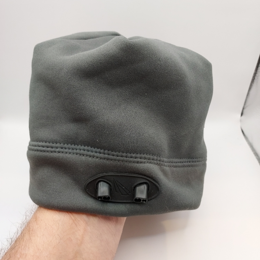 Wireless Beanie Hat with LED Headlight Handsfree Gray Winter Warm Beanie.